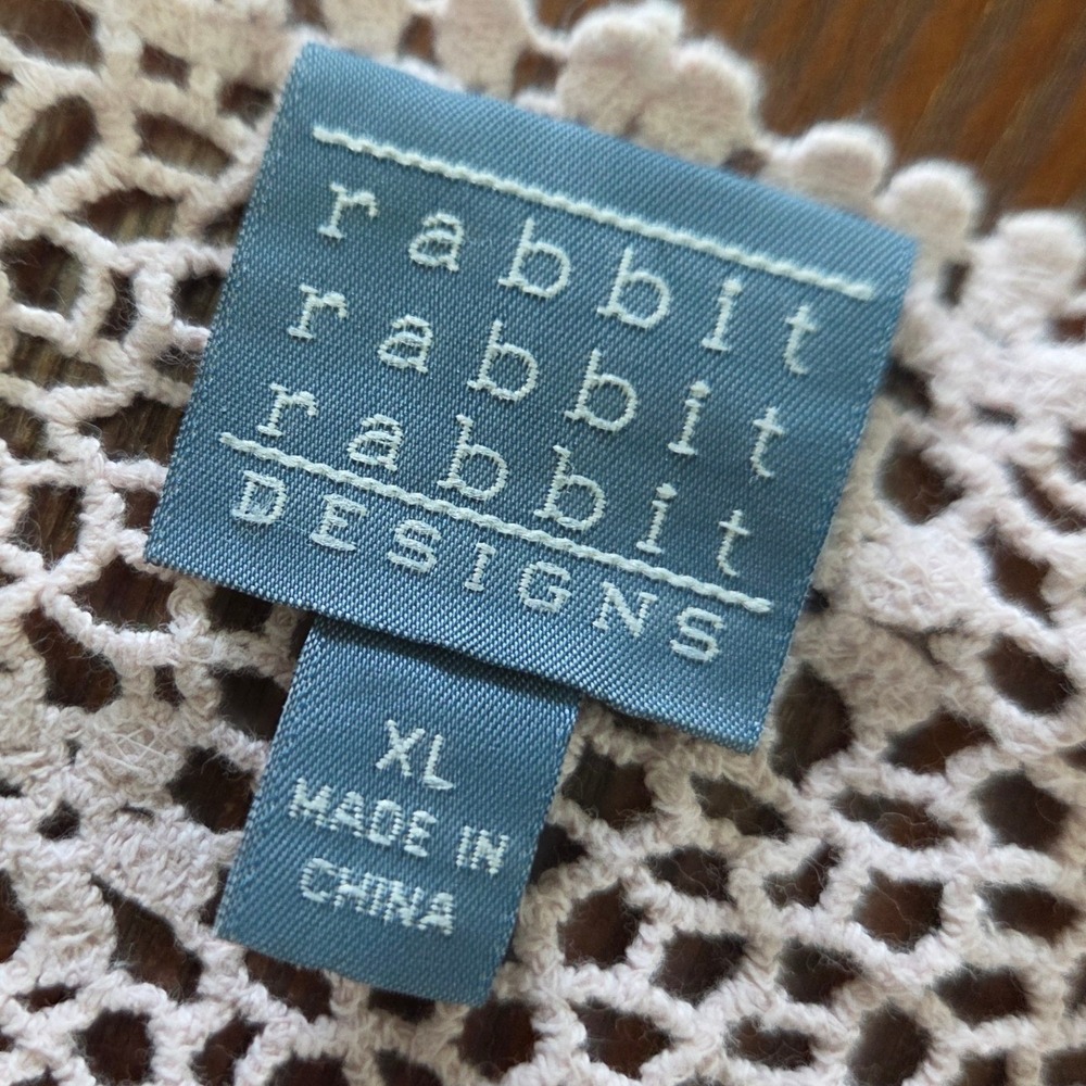 Pink Crochet Knit‎ Shrug Bohemian Cottagecore style Rabbit Rabbit Rabbit XL - Picture 6 of 11